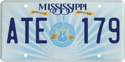 MS license plate ATE179