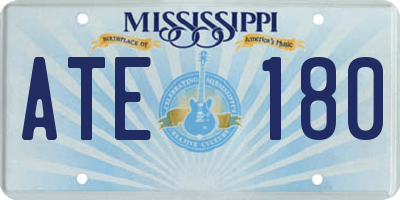 MS license plate ATE180