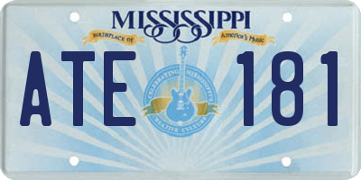 MS license plate ATE181