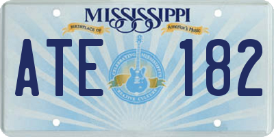 MS license plate ATE182