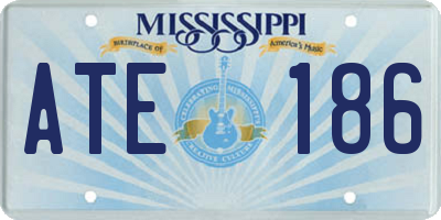 MS license plate ATE186