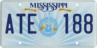 MS license plate ATE188
