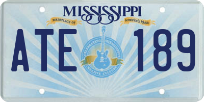 MS license plate ATE189