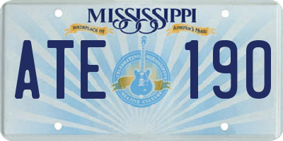 MS license plate ATE190