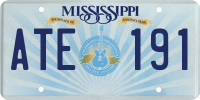 MS license plate ATE191