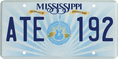 MS license plate ATE192