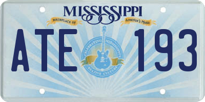 MS license plate ATE193