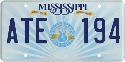 MS license plate ATE194