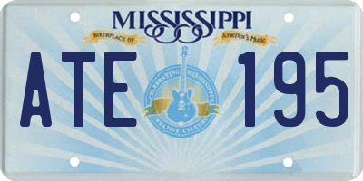MS license plate ATE195