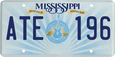 MS license plate ATE196