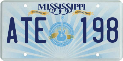 MS license plate ATE198