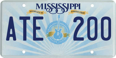 MS license plate ATE200