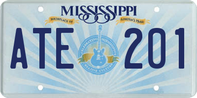 MS license plate ATE201