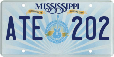 MS license plate ATE202