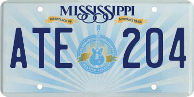 MS license plate ATE204