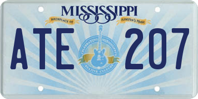 MS license plate ATE207