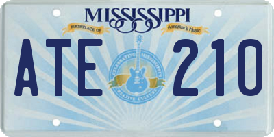 MS license plate ATE210