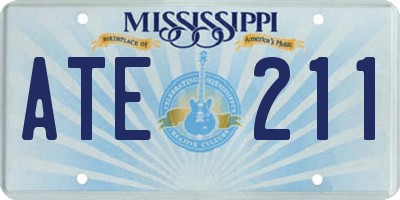 MS license plate ATE211