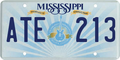 MS license plate ATE213