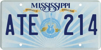 MS license plate ATE214
