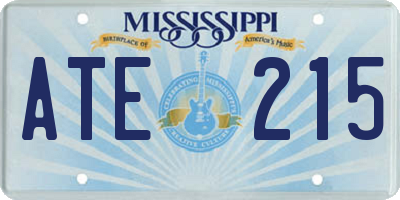 MS license plate ATE215