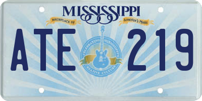 MS license plate ATE219