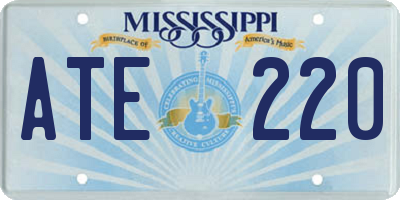 MS license plate ATE220