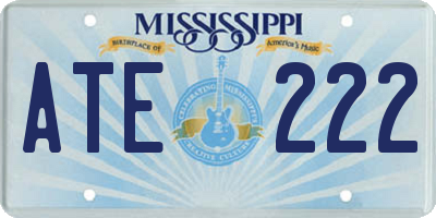 MS license plate ATE222