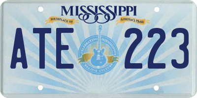 MS license plate ATE223