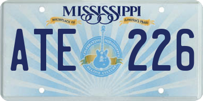 MS license plate ATE226