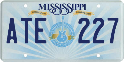 MS license plate ATE227
