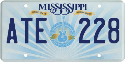 MS license plate ATE228