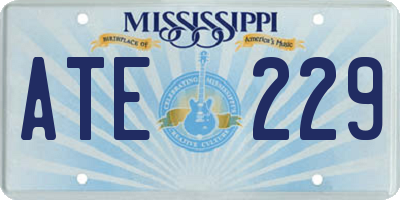 MS license plate ATE229