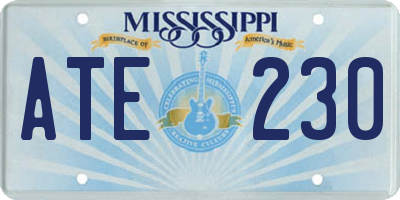 MS license plate ATE230