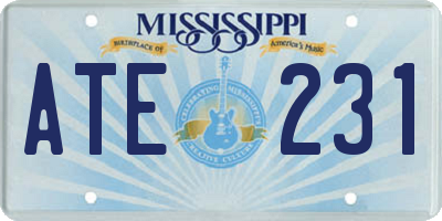 MS license plate ATE231