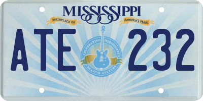 MS license plate ATE232