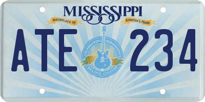 MS license plate ATE234