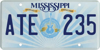 MS license plate ATE235