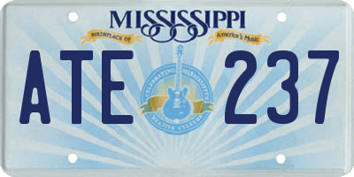 MS license plate ATE237