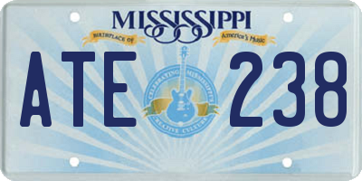 MS license plate ATE238