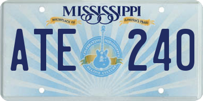 MS license plate ATE240