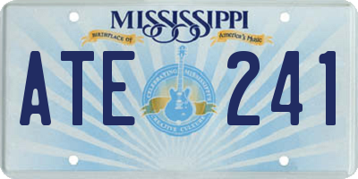 MS license plate ATE241