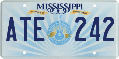 MS license plate ATE242