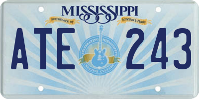 MS license plate ATE243