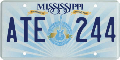 MS license plate ATE244