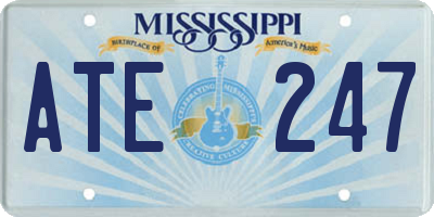 MS license plate ATE247