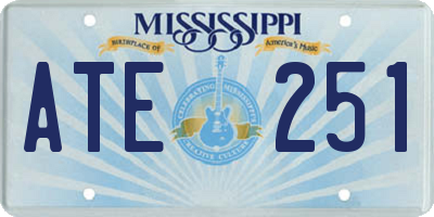 MS license plate ATE251