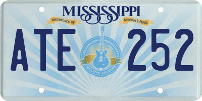MS license plate ATE252