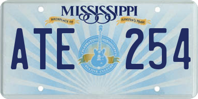 MS license plate ATE254
