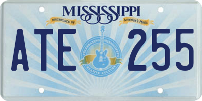 MS license plate ATE255